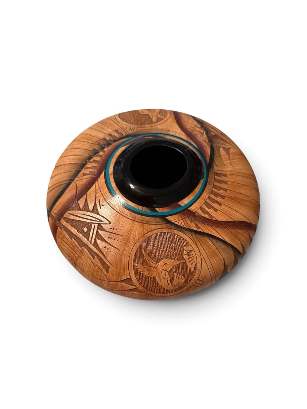AUTHENTIC NAVAJO ETCHED COLLECTOR PIECE BY DWAYNE BLACKHORSE -
